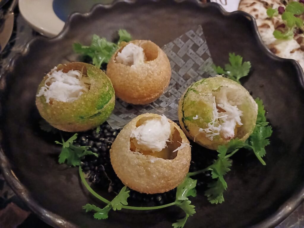 pani puri al granchio